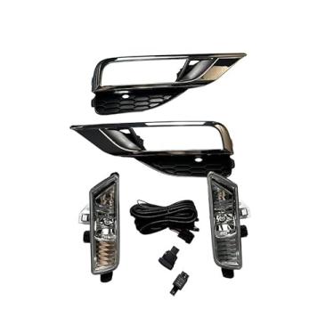 Imagem de SIEMID Kit de farol de neblina para Hond.a CR-V 2015 2016 inclui biséis, cablagem, cablagem, lente transparente com moldura prateada 33900T1WA11