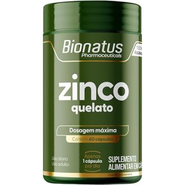 Imagem de Bionatus, Zinco Quelato, Suplemento alimentar, Zinco 29,59mg, 60 cápsulas • 60 doses, Verde
