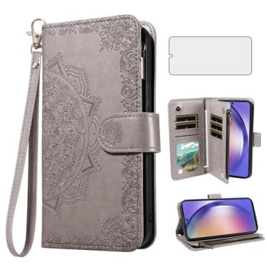 Imagem de Asuwish Capa de telefone para Samsung Galaxy A54 5G capa carteira celular com protetor de tela de vidro temperado e flor flip porta-cartão de crédito suporte suporte A545G A 54 54A 4G G5 SM A546U