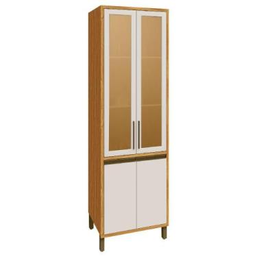 Imagem de Cristaleira Ronipa Tempranillo 2 Portas com Vidro Reflecta, Amendoa/Of