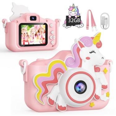 Imagem de Câmera infantil KOKODI Digital 48MP 1080P HD Video 32GB Cartão SD