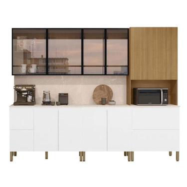 Imagem de Cozinha Modulada Art 6 Peças Composição 9 Freijó Ártico Riscatto - Kits Paraná
