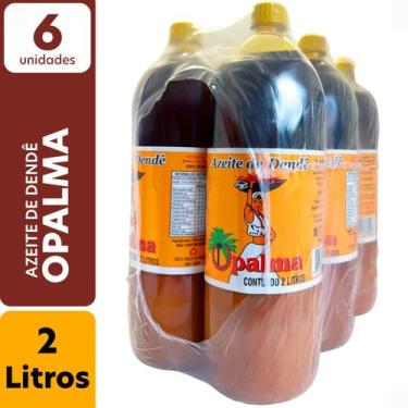 Imagem de Azeite de Dendê 2 Litros Opalma Fardo com 6 Unidades