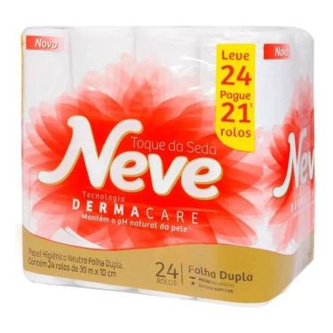 Imagem de 10X Papel Higiênico Toque De Seda Folha Dupla 24 Unidades N