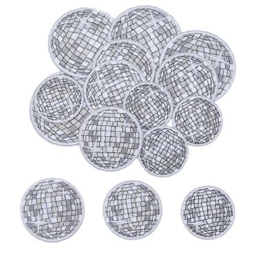 Imagem de letsinstyle 12 peças de bola de discoteca, aplique bordado com glitter, adesivos bordados divertidos de festa de música ocidental para bricolage, mochilas, camisa, jeans, saia, chapéus