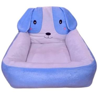 Imagem de Cama Pet para Cachorro e Gato com Pelúcia | Antialérgica e Lavável | Conforto para Pets Pequenos e Médios(Aul/branco)