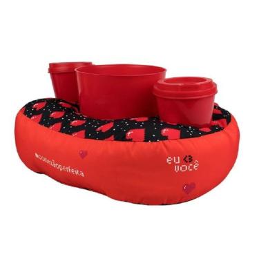 Imagem de Almofada Porta Pipoca Corações Pixel - Kathavento