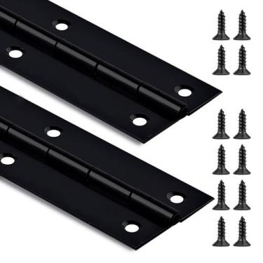 Imagem de Dobradiça para piano GRRONZEE preta 40cm x 5cm Aço inoxidável 304