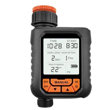 Imagem de Yosoo Temporizador de Aspersão, Temporizador de água Externo para Mangueira de Jardim Com Sensor de Chuva, de Irrigação Programável Com Tela LCD Grande para Irrigação (Com sensor de chuva)