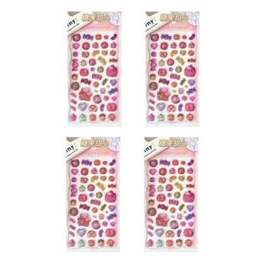 Imagem de Adesivos inchados iridescentes 3D, adesivos decorativos de resina, lindo mini adesivo puff, adesivos 3D de desenho animado para scrapbooks, agendas, cadernos, capa de telefone, garrafa de água, caneta