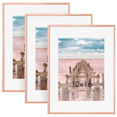 Imagem de FLYJOE Moldura de metal de 30 x 40 cm para parede com tapete para 22 x 30 cm, molduras de alumínio para documentos de certificado de 30 x 40 cm com acrílico, moldura minimalista para pôster horizontal