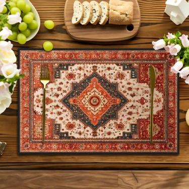 Imagem de Jogo americano clássico vintage estampado em várias posições - lavável, perfeito para festas de fim de ano, decoração de casa, mesas de cozinha e celebrações de jantar retangulares