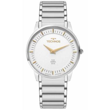 Imagem de Relógio Technos Masculino Ref: Gl22aq/1k Slim Prateado