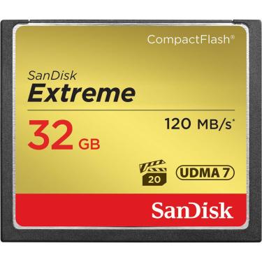 Imagem de Cartão Compact Flash Sandisk Extreme 32GB - 120MB/s