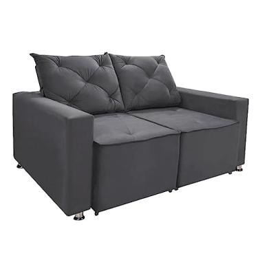 Imagem de Sofá Retrátil e Reclinável 2 lugares Bariloche Veludo Cinza Speciale Home