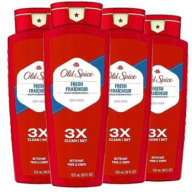 Imagem de Old Spice Sabonete líquido para homens, aroma fresco de alta resistência, frescor de banho 24/7, 45 ml (pacote com 4)
