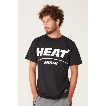 Imagem de Camiseta Nba Estampada Miami Heat Preta