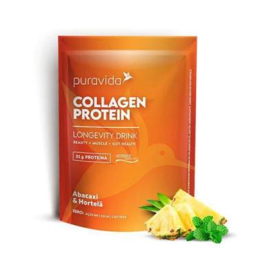 Imagem de Collagen Protein Colágeno Sabor Abacaxi E Hortelã 450G Puravida