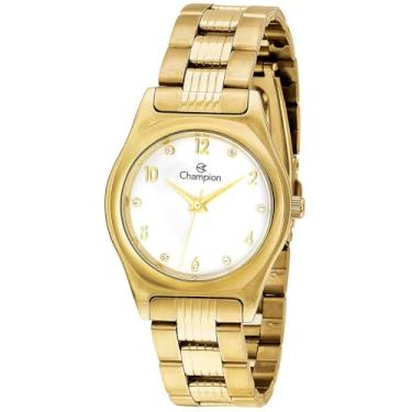 Imagem de Relógio CHAMPION feminino analógico dourado branco CN28375H