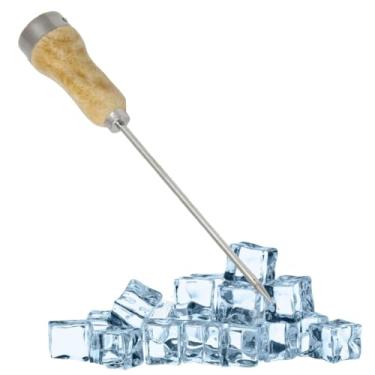 Imagem de Rocky Mountain Goods Ferramenta de picareta de gelo com cabo de madeira - Lâmina afiada de aço inoxidável para quebrar gelo, lascar, cubos de gelo, barman, freezer e sacos de gelo - Lâmina de 15 cm