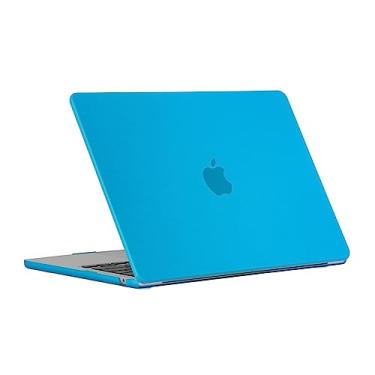 Imagem de RUBAN Capa compatível com MacBook Air de 15 polegadas, versão 2023, chip A2941 M2 com tela retina líquida e Touch ID, capa protetora de plástico rígido (azul aqua)