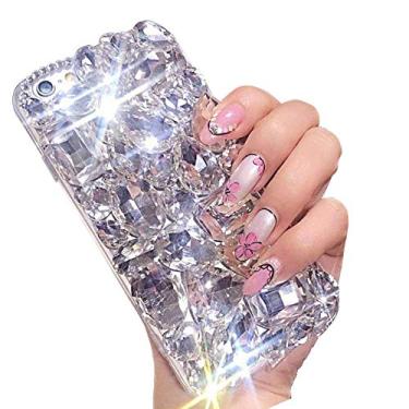 Imagem de LCHDA Capa de diamante brilhante para Moto G Play 5G 2023, glitter transparente cristal brilhante diamantes completos luxuosos brilhantes strass transparente bumper mulheres meninas capa protetora