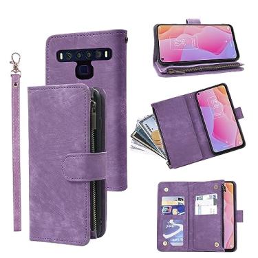 Imagem de Compatível com TCL 10L / TCL 10 Lite capa carteira alça de pulso cordão e suporte de cartão de crédito flip de couro vintage premium acessórios para celular capa para celular Android TCL10L TLC 10L
