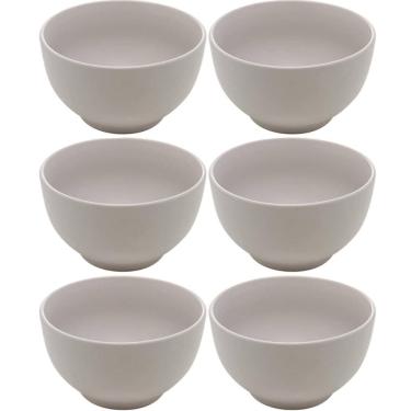 Imagem de 6 Tigelas 680ml Cumbucas Bowls de Cerâmica Lyor Bege Cronus Sobremesa Sopa