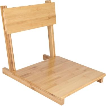 Imagem de Cadeira de chão portátil de bambu, cadeira de tatame com encosto inclinado suavemente polido, cadeira de assento japonesa sem pernas, Phyllostachys Pubescens Cadeira de quarto japonesa para