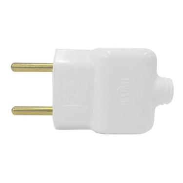 Imagem de 10 Peças Plug Macho Reto 2p 10a Ilumi Prensa Cabo,  Branco