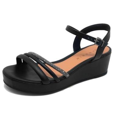 Imagem de Sandália Feminina Casual Dia a Dia Anabela com Strass Ramarim 238205