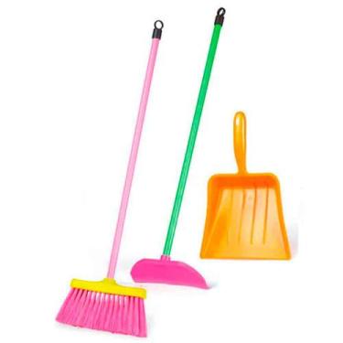 Imagem de Kit De Limpeza Infantil Vassoura Rodo Pá Monte Libano Vassourinha Rodi