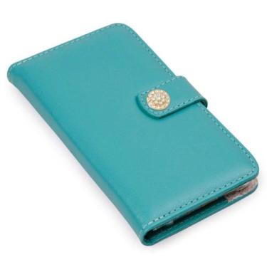 Imagem de Capa carteira couro strass hortensia para moto g13 xt2331 - CELLWAY