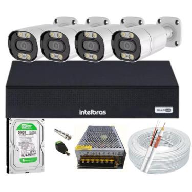 Imagem de Kit Cftv 4 Cameras Segurança 1080p Full Hd Imagem Colorida a Noite + D