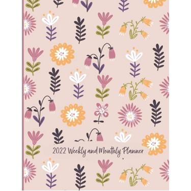 Imagem de 2022 Pink Floral Planner: Sized 8.5" x 11" With Two Page, Side-By-Side Spreads for Each Week And Month