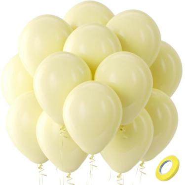 Imagem de Balões de Festa Bezente - Látex Amarelo Pastel (30cm) - Pacote com 100