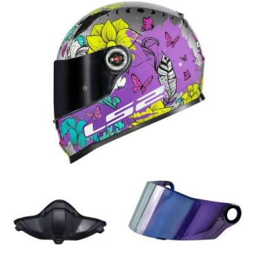 Imagem de Capacete LS2 FF358 Dreamcatcher Cinza e Rosa Mais Viseira Camaleão e N