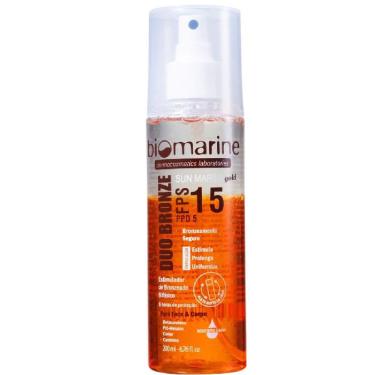 Imagem de Bronzeador Bifásico Sun Marine Duo Bronze, Biomarine, FPS15 200ml