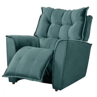 Imagem de Poltrona Da Mamãe Para Sala Reclinavel Carinho Veludo Ciano