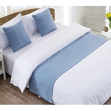 Imagem de Cachecol de corredor de cama de hotel para cama king size, luz de luxo, qualidade sólida, decoração de cama sem desbotamento, protetor de colcha, mantas macias para pés da cama, toalha de cauda para