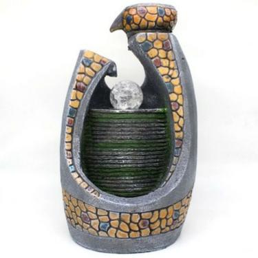 Imagem de Fonte Água Decorativa Resina Cascata Iluminação Led Bivolt