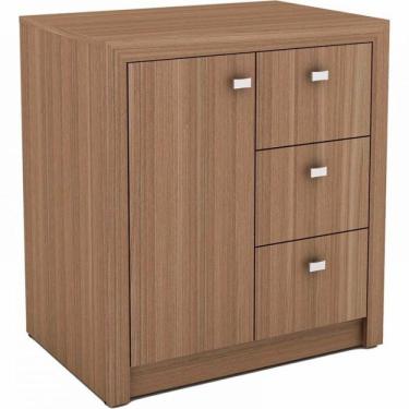 Imagem de Balcão para Escritório 1 Porta e 3 Gavetas Me4111 Tecno Mobili Amendoa