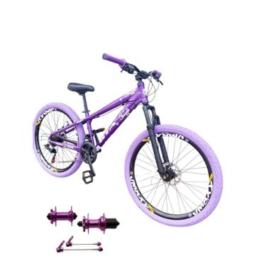 Imagem de Bicicleta 26 Gta Rebel Freeride Downhill 24v Cubo k7 Barulhento Freio a Disco Aro Vmaxx Pneu Flame (Roxo Aro-Preto)