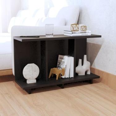 Imagem de Mesa de Canto Lateral Apoio Sofá Minimalista Preto - Bihouse Móveis