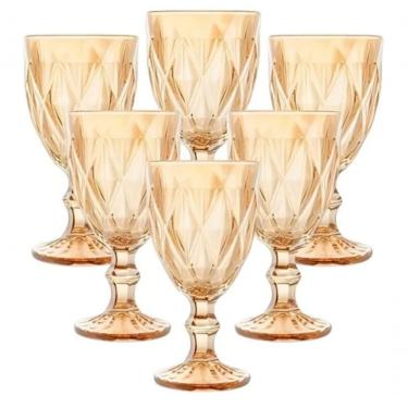 Imagem de Jogo 6 Taças Luxx Ellegance 325ml Em Vidro Cristal Gold