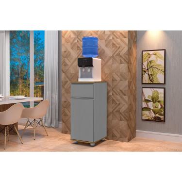 Imagem de Armário Balcão Suporte Para Bebedouro Com 1 Porta E 1 Gaveta Alaska Cinza