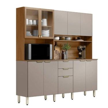 Imagem de Kit Cozinha Compacta Amora 10 Portas E 2 Gavetas Com Pés Amendola Touch E Nude  Tx