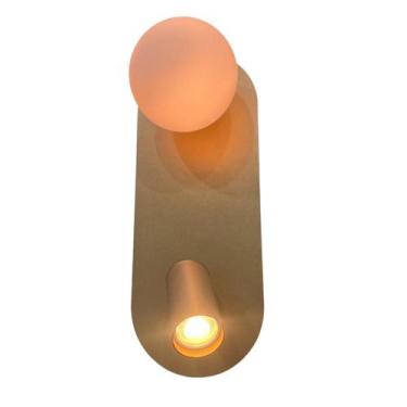 Imagem de arandela com spot direcionável e globo - AL, Dourado