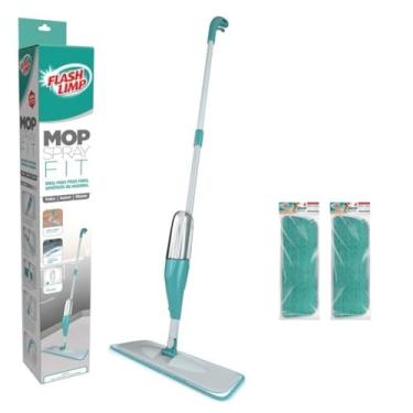 Imagem de Mop Spray Fit com 2 Refis, Limpador para Pisos Frios, Sintéticos e Madeira, Verde Água