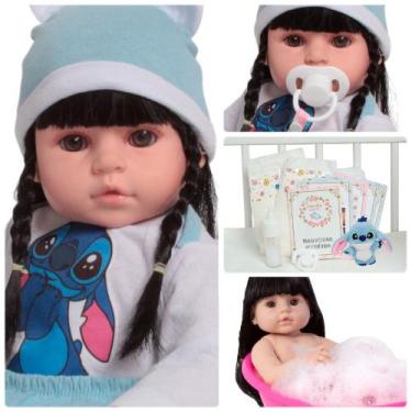 Imagem de Boneca Reborn Bebê Realista Princesa 46cm Morena Stitch - Cegonha Rebo